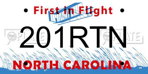 201RTN North Carolina License Plate