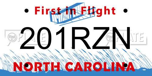 201RZN North Carolina License Plate