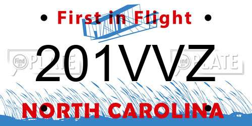 201VVZ North Carolina License Plate
