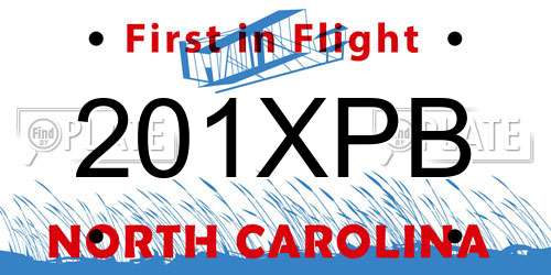 201XPB North Carolina License Plate