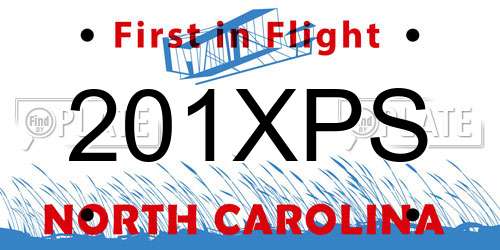 201XPS North Carolina License Plate