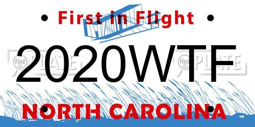 2020WTF North Carolina License Plate
