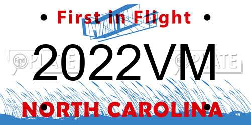2022VM North Carolina License Plate