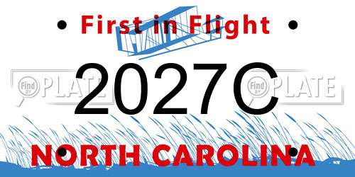 2027C North Carolina License Plate
