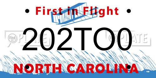 202TO0 North Carolina License Plate