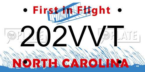 202VVT North Carolina License Plate