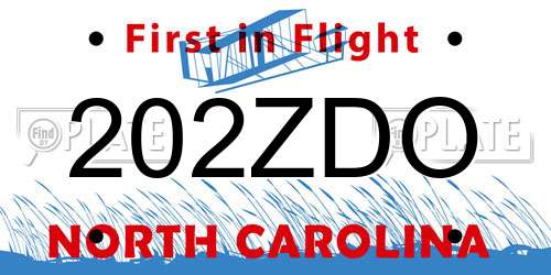 202ZDO North Carolina License Plate