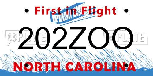 202ZOO North Carolina License Plate