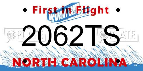 2062TS North Carolina License Plate