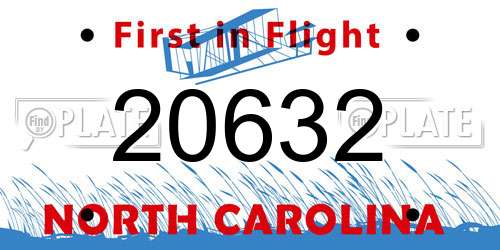 20632 North Carolina License Plate