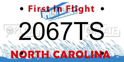 2067TS North Carolina License Plate