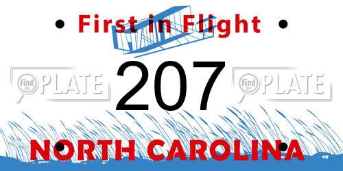 207 North Carolina License Plate