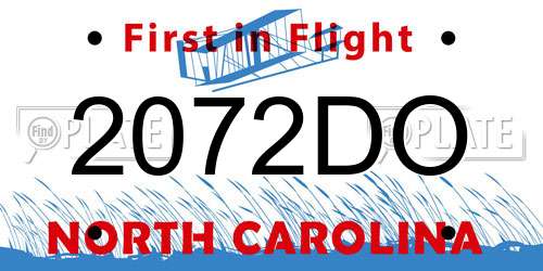 2072DO North Carolina License Plate