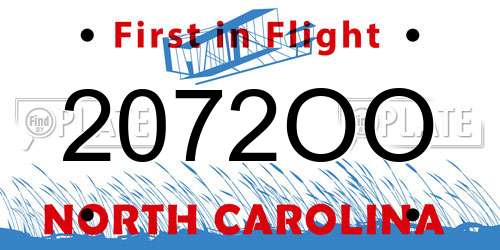 2072OO North Carolina License Plate