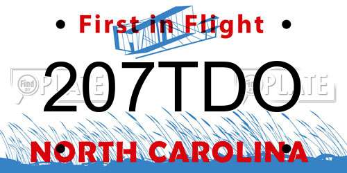 207TDO North Carolina License Plate