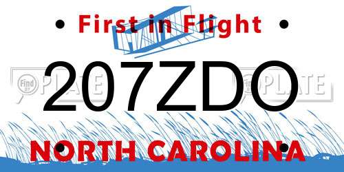 207ZDO North Carolina License Plate