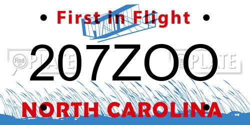 207ZOO North Carolina License Plate