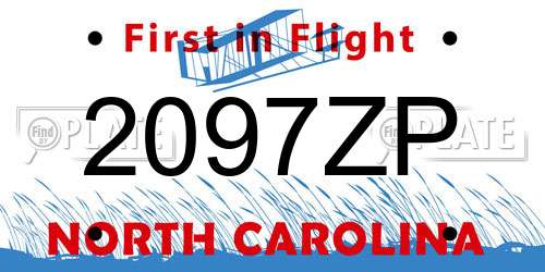2097ZP North Carolina License Plate