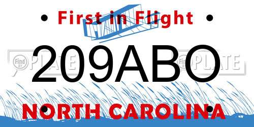 209ABO North Carolina License Plate