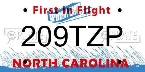209TZP North Carolina License Plate