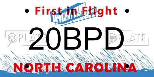 20BPD North Carolina License Plate