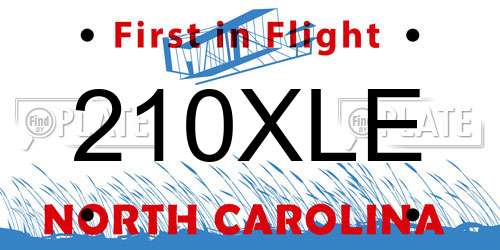 210XLE North Carolina License Plate