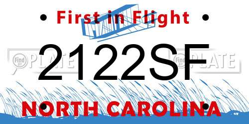 2122SF North Carolina License Plate