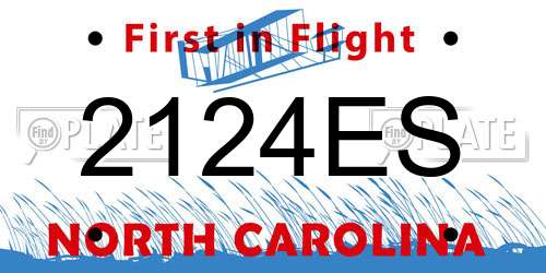 2124ES North Carolina License Plate