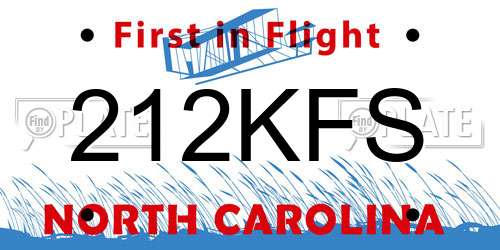 212KFS North Carolina License Plate