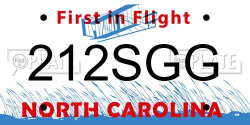 212SGG North Carolina License Plate