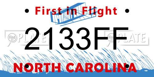 2133FF North Carolina License Plate