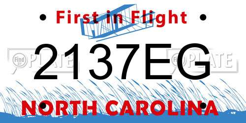 2137EG North Carolina License Plate