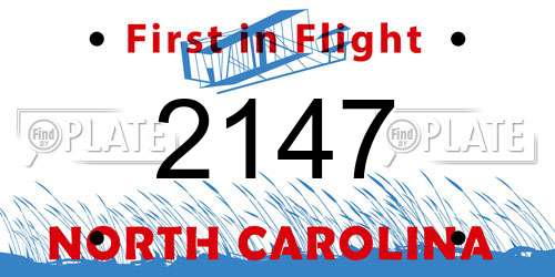 2147 North Carolina License Plate