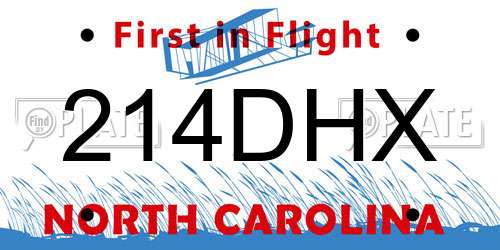 214DHX North Carolina License Plate
