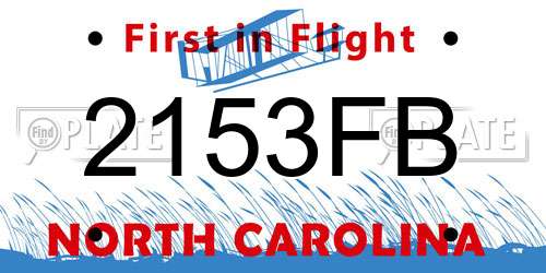 2153FB North Carolina License Plate