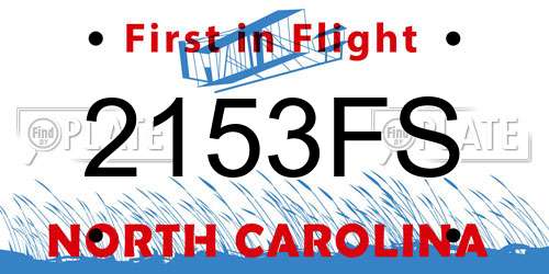 2153FS North Carolina License Plate