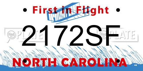2172SF North Carolina License Plate