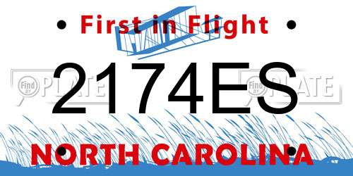 2174ES North Carolina License Plate