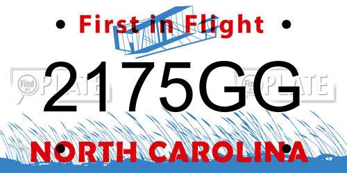 2175GG North Carolina License Plate