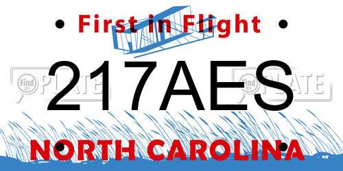 217AES North Carolina License Plate
