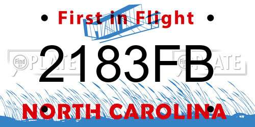 2183FB North Carolina License Plate