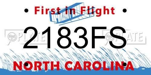 2183FS North Carolina License Plate