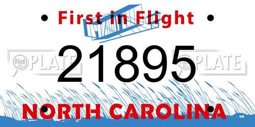 21895 North Carolina License Plate