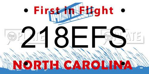 218EFS North Carolina License Plate