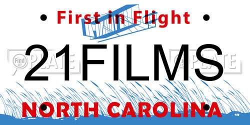 21FILMS North Carolina License Plate