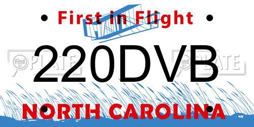 220DVB North Carolina License Plate