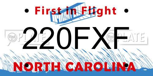 220FXF North Carolina License Plate