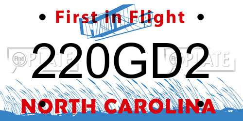 220GD2 North Carolina License Plate