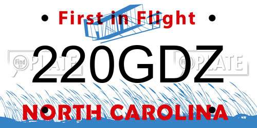 220GDZ North Carolina License Plate
