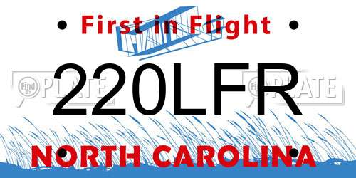 220LFR North Carolina License Plate